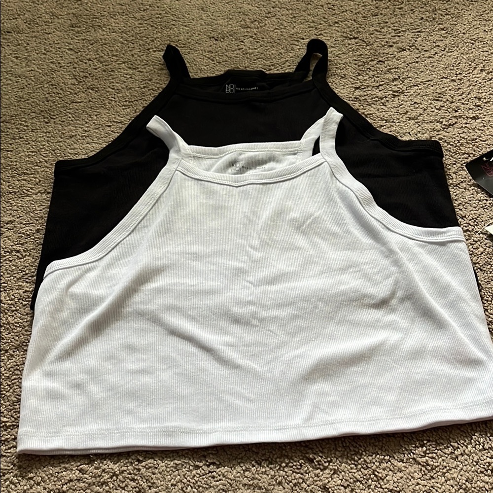 Black and White Women's Short Tank Top